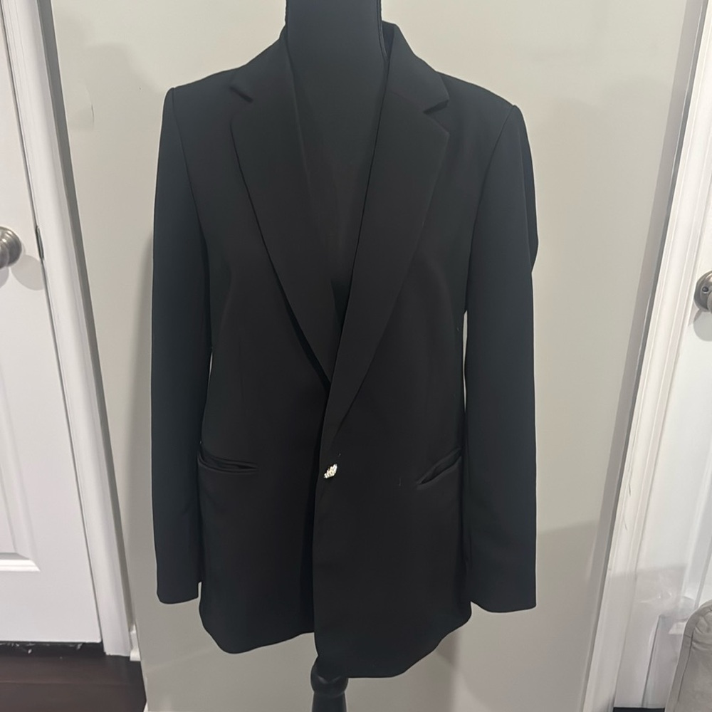 Rhinestone button blazer